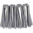 thumbnail image 1 of Estacas de Jardín Galvanizadas en Forma de U 100 Piezas, Ideales para Jardinería, Paños de Abono, Cercas y Redes, Anclajes de Tierra Multiusos, 150 * 25 mm, Ø3 mm, 1 of 5