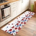 thumbnail image 2 of Red Blue Floral 2'x6' Runner Rugs for Hallway Kitchen Bedside Non Slip Washable, Independence Day Flowers Farmhouse Entryway Rug Runners with Rubber Backing, Long Carpet Runner for Laundry Room, 2 of 8