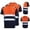 Orange, variant on Men's Hi-Vis Reflective Work T-Shirt, Breathable Short Sleeve Safety Shirt, High Visibility Construction/Traffic Uniform with Reflective Strips, 2 Colors, S-3XL