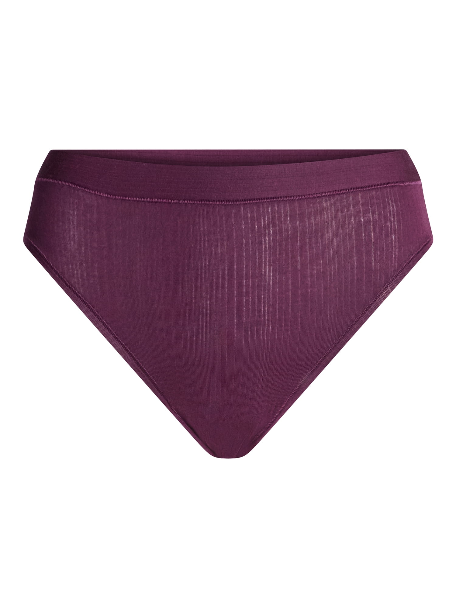 Joyspun Women's Ribbed Modal High Cut Brief Panties, 3-Pack, Sizes XS-3XL