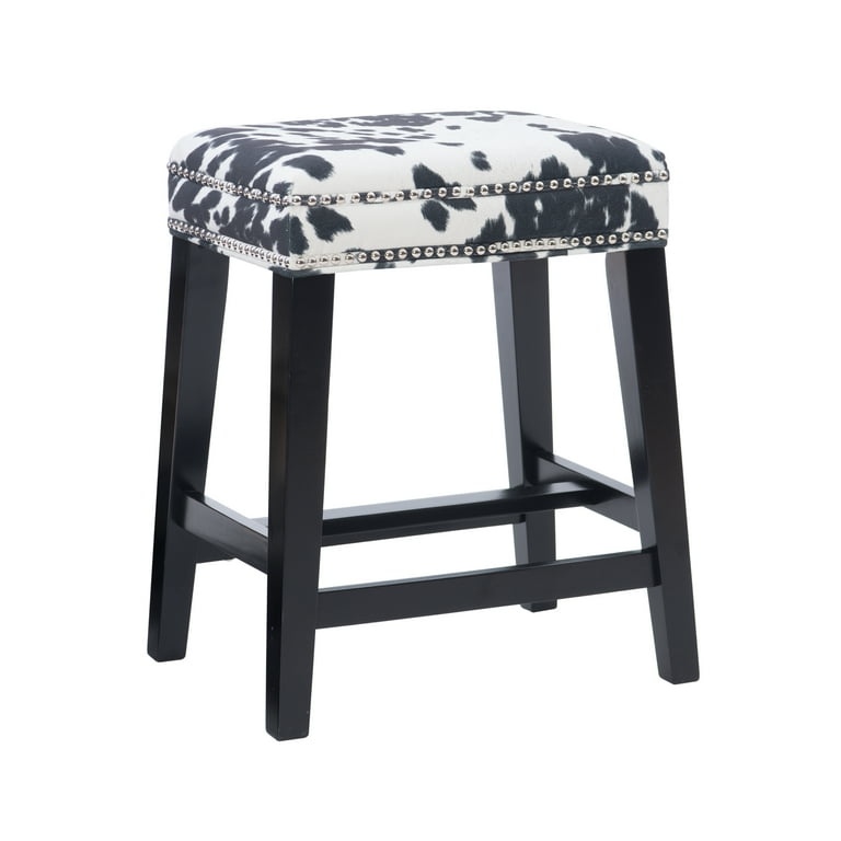 Linon Walt Cow Print Counter Stool 24.5 inch Seat Height