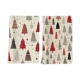 thumbnail image 2 of Christmas Kitchen Towels with Soft Absorbent Fabric, Set of 2, Beige with Red and Black Tree Print, for Holiday Kitchen, Decorative Tea Towels, 2 of 4