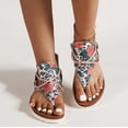 thumbnail image 1 of Sandalias planas con estampado de rosas de talla grande para mujer Wmkox8yii  nm8179, 1 of 9
