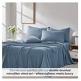 thumbnail image 5 of Extra Deep Pocket Twin XL Sheets Set, 4-Piece Ultra-Soft Microfiber Blue Bed Sheets with 21" Deep Twin XL Fitted Sheet, Oversize Flat Sheet, 2 Pillowcases, Coronet Blue, 5 of 9