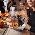 thumbnail image 7 of Miwamany Halloween Stemless Wine Glass, Spooky Ghost Graveyard Printed Tumbler, 15oz Clear Cup for Holiday Party Drinks Table Decor Halloween Ornaments, 7 of 7