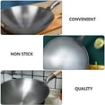 thumbnail image 2 of 1Pc Stainless Steel Single Handle Wok Practical Wok Kitchen Utensil (Grey), 2 of 9