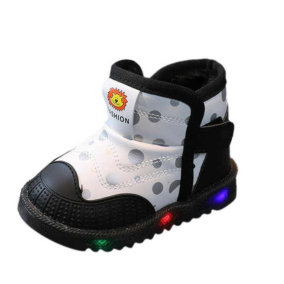 XXWXYD Toddler Warm Children Luminous Cotton Light Boots Led Baby Girls Boys Kids Shoes Winter Casual Shoes Cute Waterproof Outdoor Lining Non-Slip Warm Snow Boots(2.5-3 Years,Male)