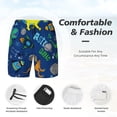 thumbnail image 5 of Haiem Dinosaur In Space Men'S Quick-Dry Swim Trunks: Comfortable Beach Shorts With Mesh Lining And Pockets - Ideal For Swimming And Sunbathing X-Large, 5 of 9