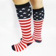 thumbnail image 5 of USA Red White Blue Socks American Flag Knee High Womans Ladies Striped Leggings, 5 of 5