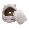 thumbnail image 1 of Lindo nido para gatos semicerrado, sofá cama para mascotas, con pelota de juego, suave y universal Gris, 1 of 8