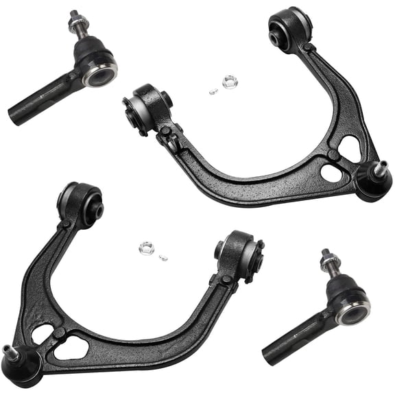 Detroit Axle - RWD Front End Control Arms Kit for Dodge Charger Challenger Magnum Chrysler 300, 2 Upper Control Arms w/Ball Joints 2 Outer Tie Rod Ends Replacement - 4pc Set