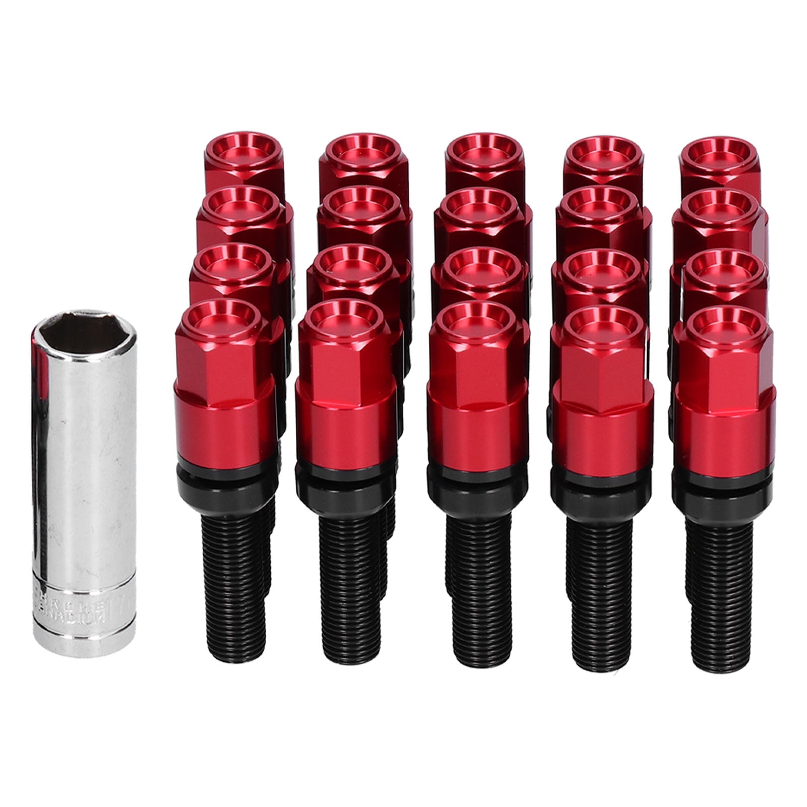 Red wheel lugs discount