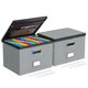thumbnail image 1 of Caja organizadora de archivos Oterri grande con tapas gris x2, 1 of 7