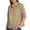Khaki, variant on Women's Cotton Linen Button Down Shirt 3/4 Sleeve Collared Casual Blouse Oversized Work Office Top with Pocket