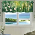 thumbnail image 3 of Spring Daisy Valances for Windows Retro Flowers Pastoral Oil Painting Rod Pocket Curtain Valance Window Treatment Short Curtains for Kitchen Living Room, 42"x18", 3 of 9
