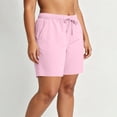 thumbnail image 6 of TEAJOPSUU Summer Plus Size Shorts for Women Drawstring Elastic Waist Bermuda Shorts with Pockets Casual Solid Daily Shorts Pink, 6 of 9