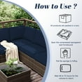 thumbnail image 5 of HONEY HOME 14 Piece Patio sectional cushions relacement set, 4" Outdoor Furniture Couch Cushion Fits 6-Seat Sectional Rattan Conversation Set, Waterproof, Fade-Resist, 5 of 7