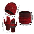 thumbnail image 3 of Baqcunre Scarf, Hat, Glove Set, Women&Men Autumn And Winter Warm Wool Hat Scarf Gloves Slouchy Three Winter Snow Knit Cap Screen Mittens Scarves Sets, Scarf for Women, ,, 3 of 4