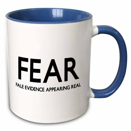 

3dRose FEAR FALSE EVIDENCE APPEARING REAL - Two Tone Blue Mug 11-ounce