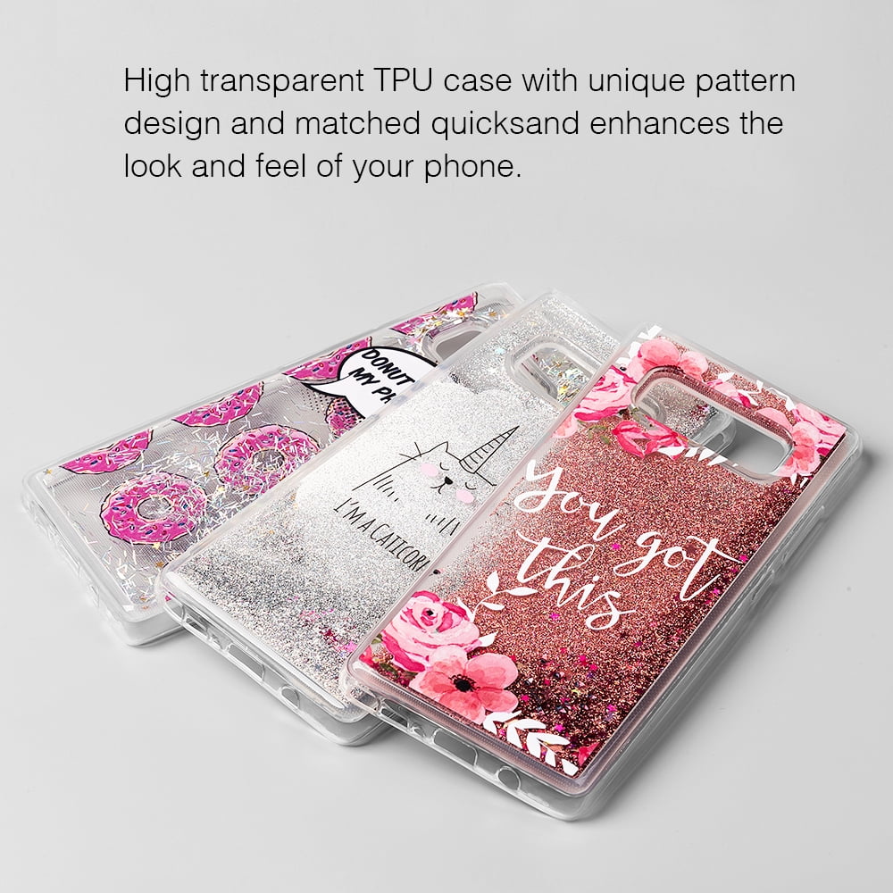 SUMACLIFE Sparkling Waterfall "I'm a Caticorn" Protective Phone Case for Samsung Galaxy Note 8 (Exact Perfect Fit)