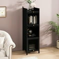 thumbnail image 2 of Modern Three-tier Glass Door Cabinet / For Entryway, Living Room & More / Durable Storage with Protective Feet, 2 of 6