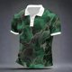 thumbnail image 4 of Ceisia Men's Slim Fit Short Sleeve Gold Thread Wave Print Turndown Collar Shirt with Contrast Trim Green XXXL Gifts, 4 of 5