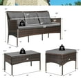 thumbnail image 4 of Patiojoy 3 PCS Patio Furniture Set Outdoor All Weather Wicker Conversation Set w/Cushioned Ottoman & Side Table Gray, 4 of 10