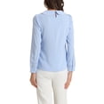 thumbnail image 3 of INSPIRAR CHIC Blusa de Manga Larga con Cuello Peter Pan y Botones Decorativos en la Espalda XL Azul Cielo, 3 of 6