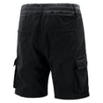 thumbnail image 5 of Pantalones cortos ligeros y casuales de corte entallado para hombre, de poliéster, para actividades al aire libre, 5 of 5