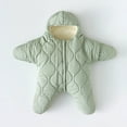 thumbnail image 5 of Goindgs Baby Wearable Sleeping Stroller Blanket Infant Windproof Starfish Fleece Warm Snowsuit for Newborn Babies Swaddle Bag Jumpsuit Romper Light Green 0-3 M, 5 of 6