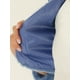thumbnail image 5 of Abrigo de piel sintética de manga larga sin cuello, chaqueta corta con parte delantera abierta y corta para mujer Azul Polvoriento M, 5 of 5
