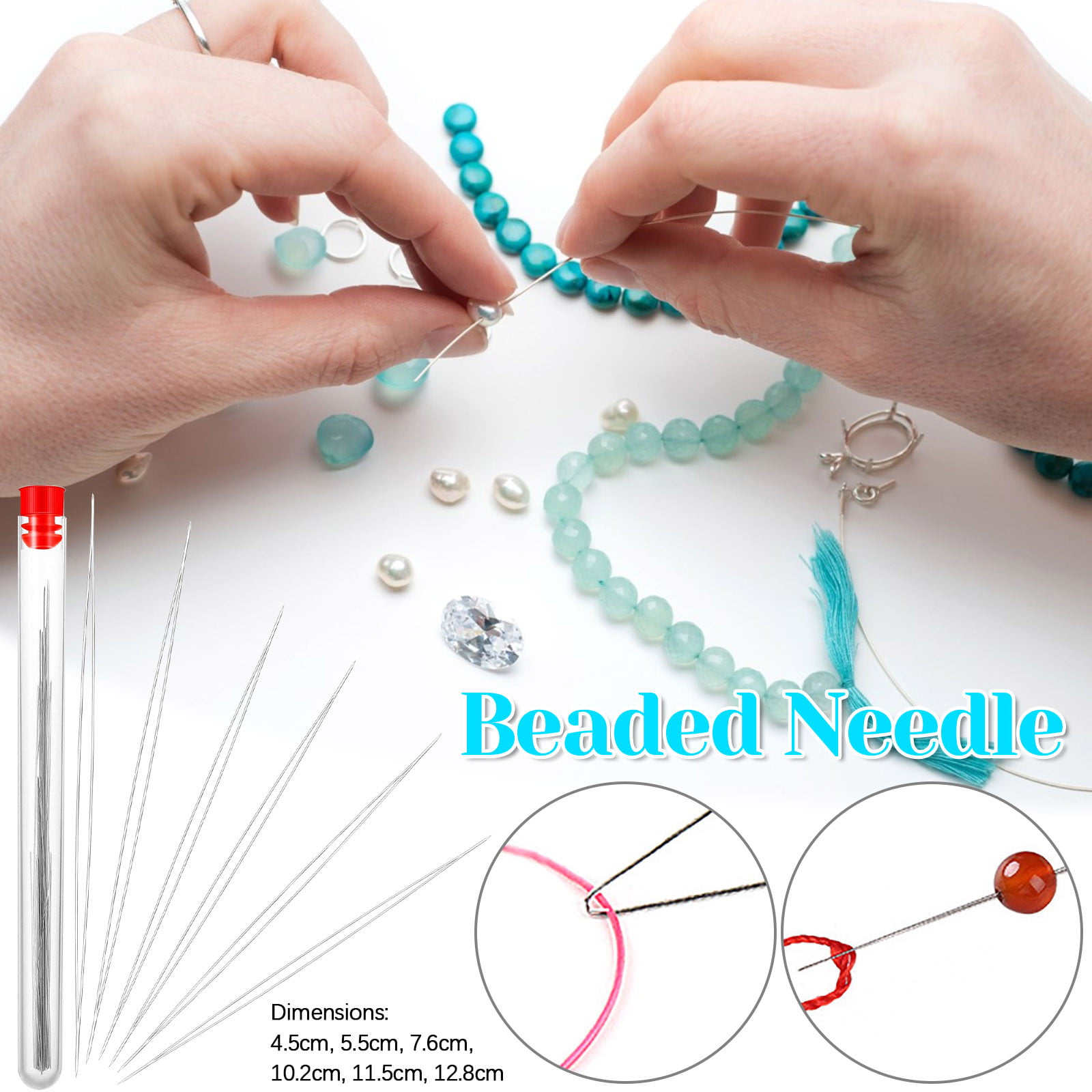 EXCEART 6pcs Embroidery Needles Metal Beading Tool DIY Beads Chain Tool  Beading Needles Bead Tool Bead Threading Tool Bead Threader Bead Stringing