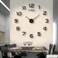 thumbnail image 3 of Naiovety Reloj de pared con espejo, pegatinas silenciosas, reloj Digital sin marco DIY, colgante decorativo moderno, negocio extraíble para el hogar Decoración del hogar Negro Naiovety HA082527-02, 3 of 6