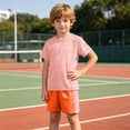 thumbnail image 6 of Freshbabe Boys Girls 2 Piece Activewear Set, Short Sleeve Crew Neck Tee and Color Block Shorts, Quick Dry Summer Sportswear, 2-13T, 6 of 9