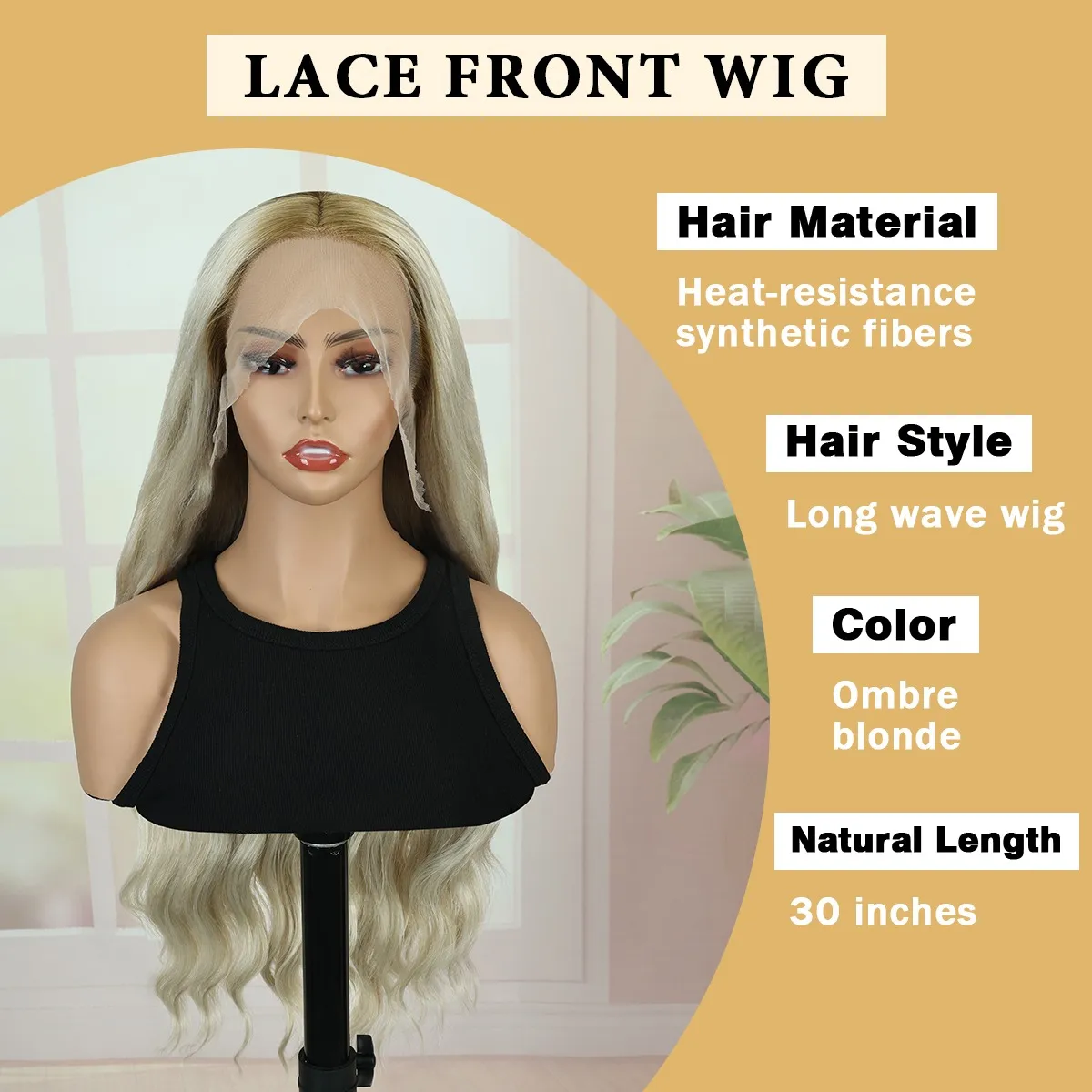Creamily 30 inch 13*3 Long Blonde Wavy Wigs Glueless HD Lace Front Wigs with Black Root Natural Looking Synthetic Layered Wig for Daily Party Use