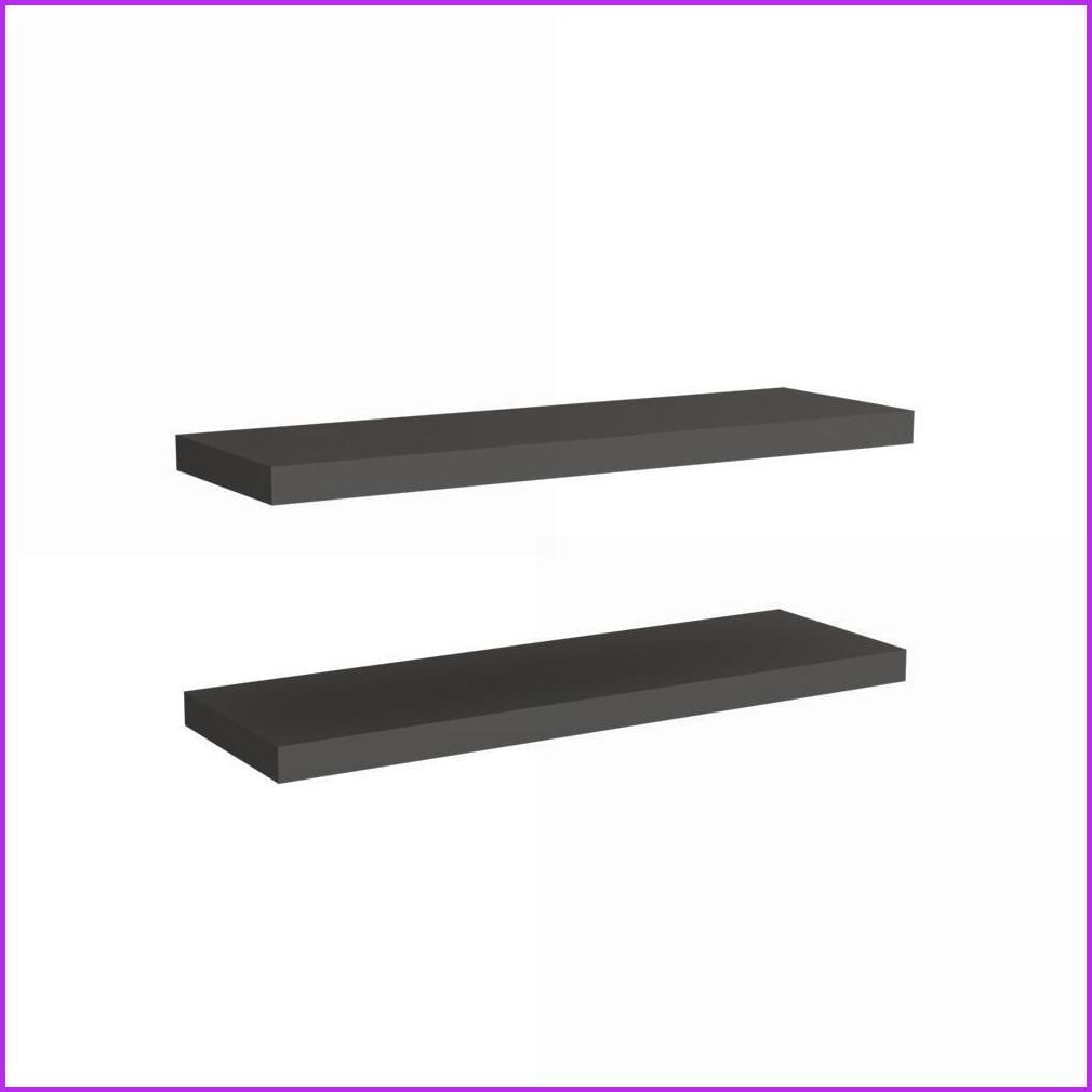 Floating Shelves Set of 2, Modern Wall Mounted | Engineered Wood | Matte Gray