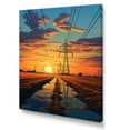 thumbnail image 2 of Designart "Electric Horizons Yellow Power Lines" Cityscapes Canvas Print, 2 of 5