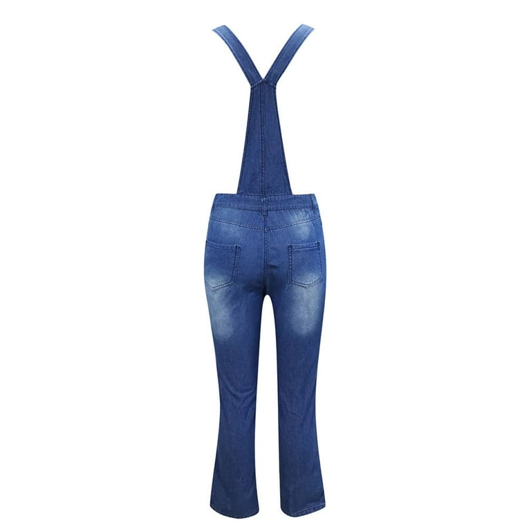 Pxiakgy jeans for women Women's Washed Denim Bib Jeans Overalls