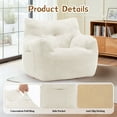 thumbnail image 4 of YSICK Small Bean Bag Chair for Adults and Kids,Memory Foam Bean Bag Sofa with Armrests & Pockets，Beanbag Lounge Lazy Floor Sofa for Living Room, Bedroom,Beige, 4 of 7