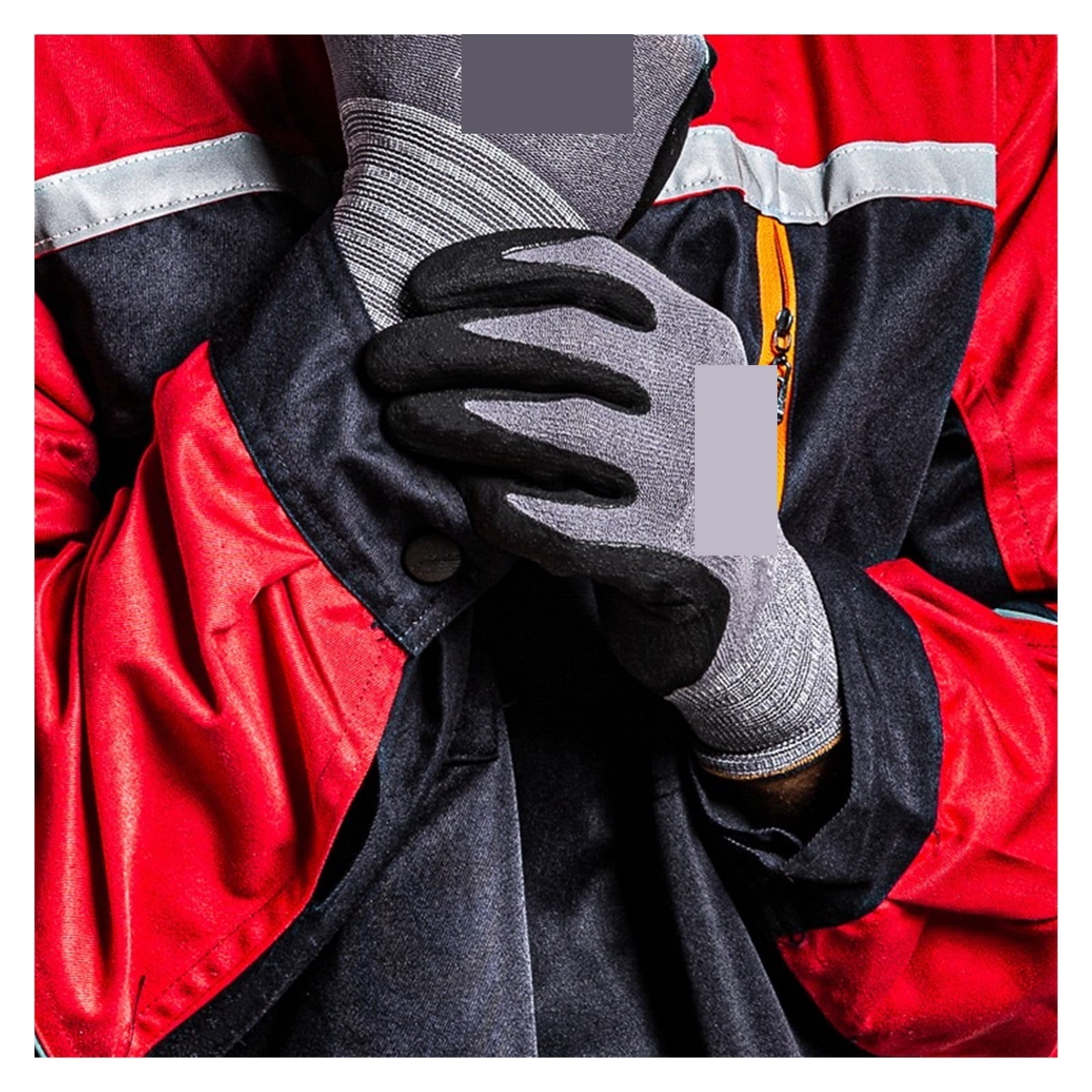 1 Pairs Nylon PU Nitrile Safety Coating Work Gloves Mechanic 15 Gauge Working Gloves Palm Coated Gloves ,Secure Grip