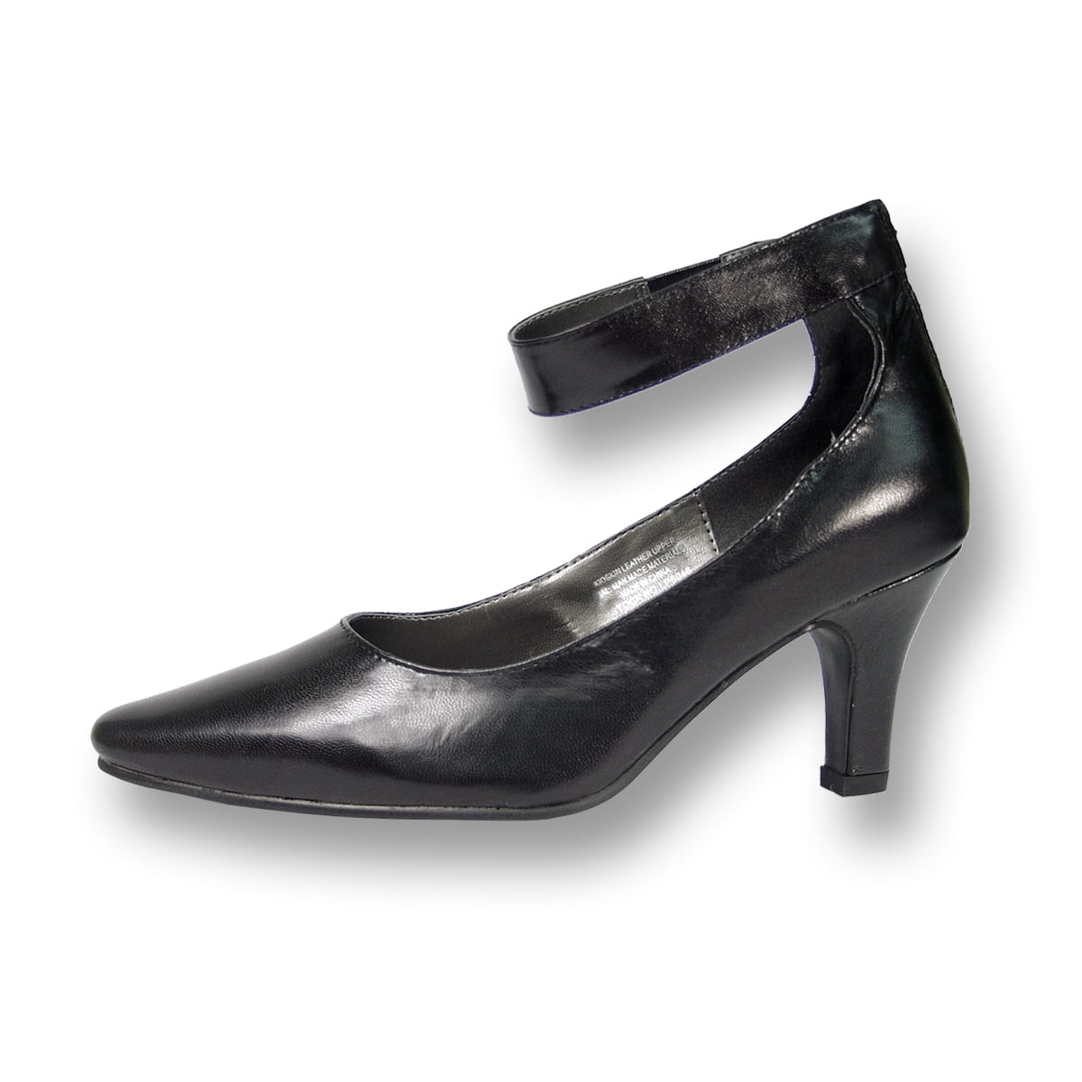 PEERAGE Diane Women's Wide Width Leather Dress Pump BLACK 9