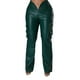 thumbnail image 2 of Gibobby Pantalones cargo para mujer Pantalones de mujer Pantalones de cuero de trabajo casual Pantalones de cuero de bolsillo elásticos de moda(Verde,XL), 2 of 5
