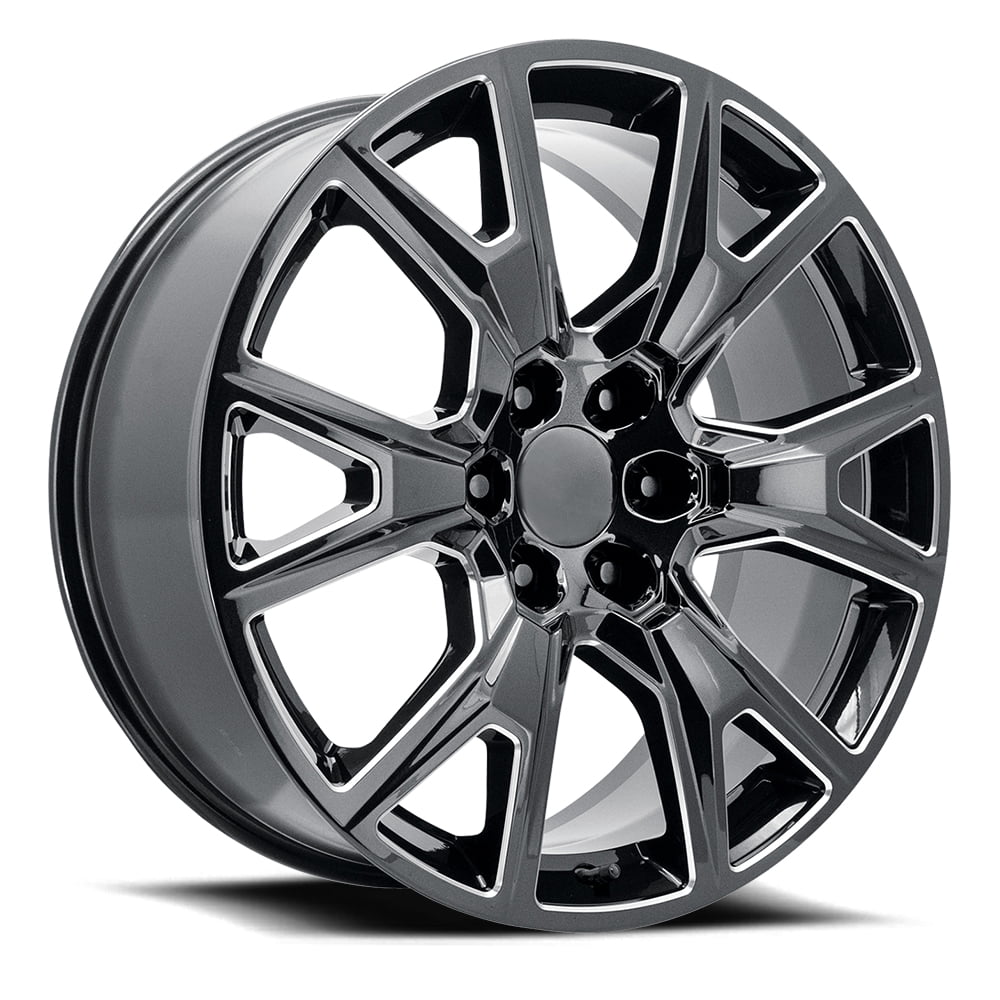 22 x 9. inches /6 x 5 inches, 24 mm Offset Topline Replicas 2021 Silverado Y-Spoke Satin Black Wheel 
