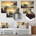 thumbnail image 4 of Designart "Retro Van On The Coastline Green And Orange I" Retro Car Metal Wall Art Prints, 4 of 5