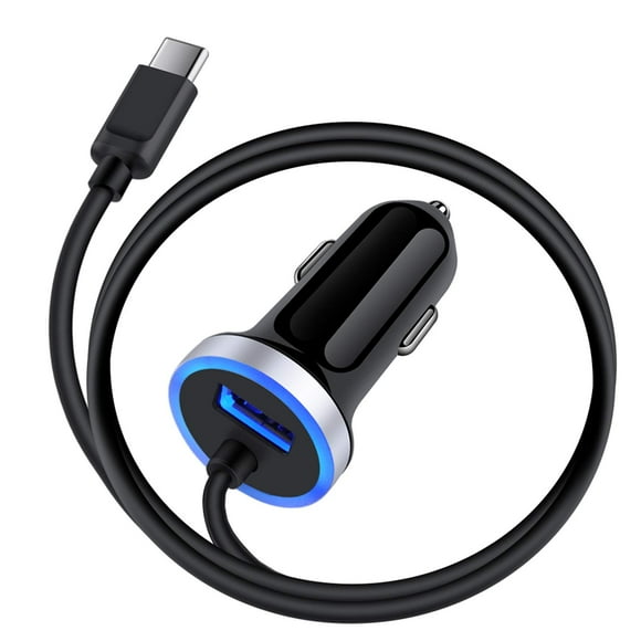 USB C Car Charger 3.4A Fast Charging Car Charger for Samsung Galaxy S23 S22 S21 S20 S10E S9 S8 Note 20 10 9 8 A50 A20 A51 A70 A71 A21 A10E LG G7 V60 Stylo 6/5 Car Adapter 3ft Type C Charger Cable