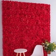 thumbnail image 2 of Panel de flores de rosa de seda artificial Decoración decorativa para bodas rojo, 2 of 7