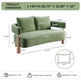 thumbnail image 2 of Loveseat Sofa with High-Resilience Cushions, Ergonomic Design with Arched Arms, Sturdy Hardwood Legs, Soft Velvet Upholstery, Includes Floor Protection Pads, Easy Assembly, Green, 2 of 10