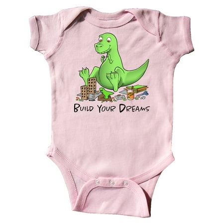 

Inktastic Build Your Dreams Dinosaur Crafting Gift Baby Boy or Baby Girl Bodysuit