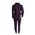 thumbnail image 2 of Innerwin Ensemble de Jogging Col Drapé Dames Deux Pièces Tenue de Sport Manches Longues Coupe Ample Survêtements Violet Rouge TG, 2 of 9