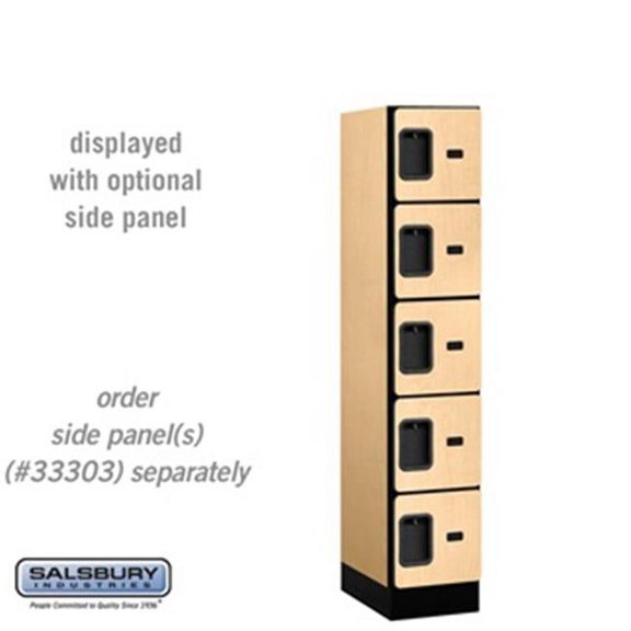 SalsburyIndustries Five Tier Box Style Tier 1 Wide 5 ft. X 18 in. Designer Wood Locker - Maple